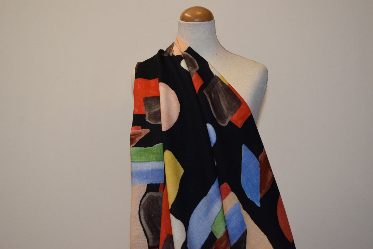 'Abstract Blocks' Linen Look