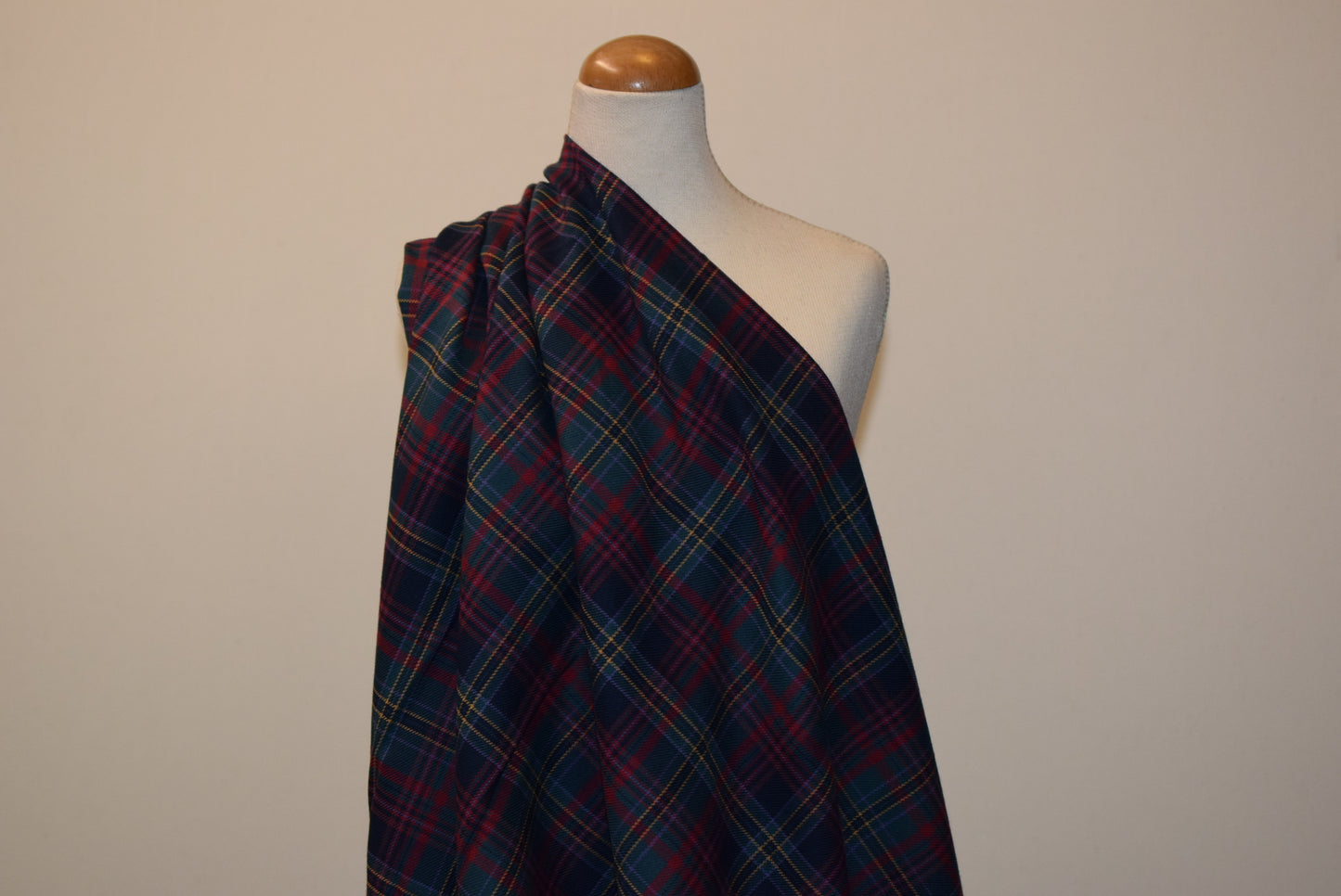 Teal/Wine Twill Tartan
