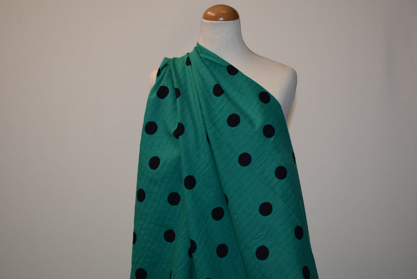 'Polka' Black on Emerald