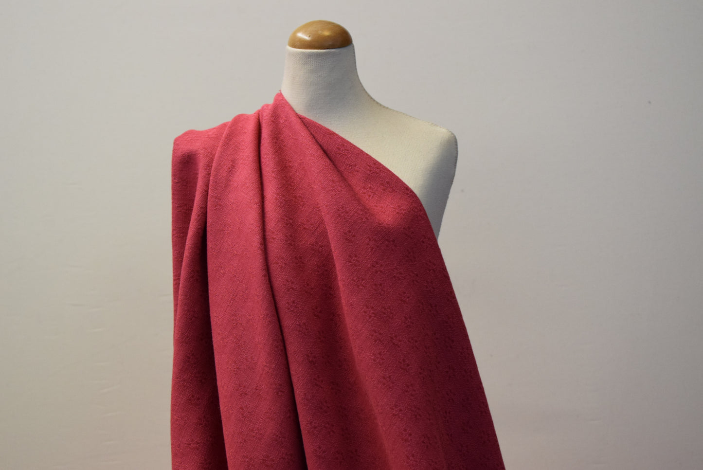 Raspberry Floral Dobby