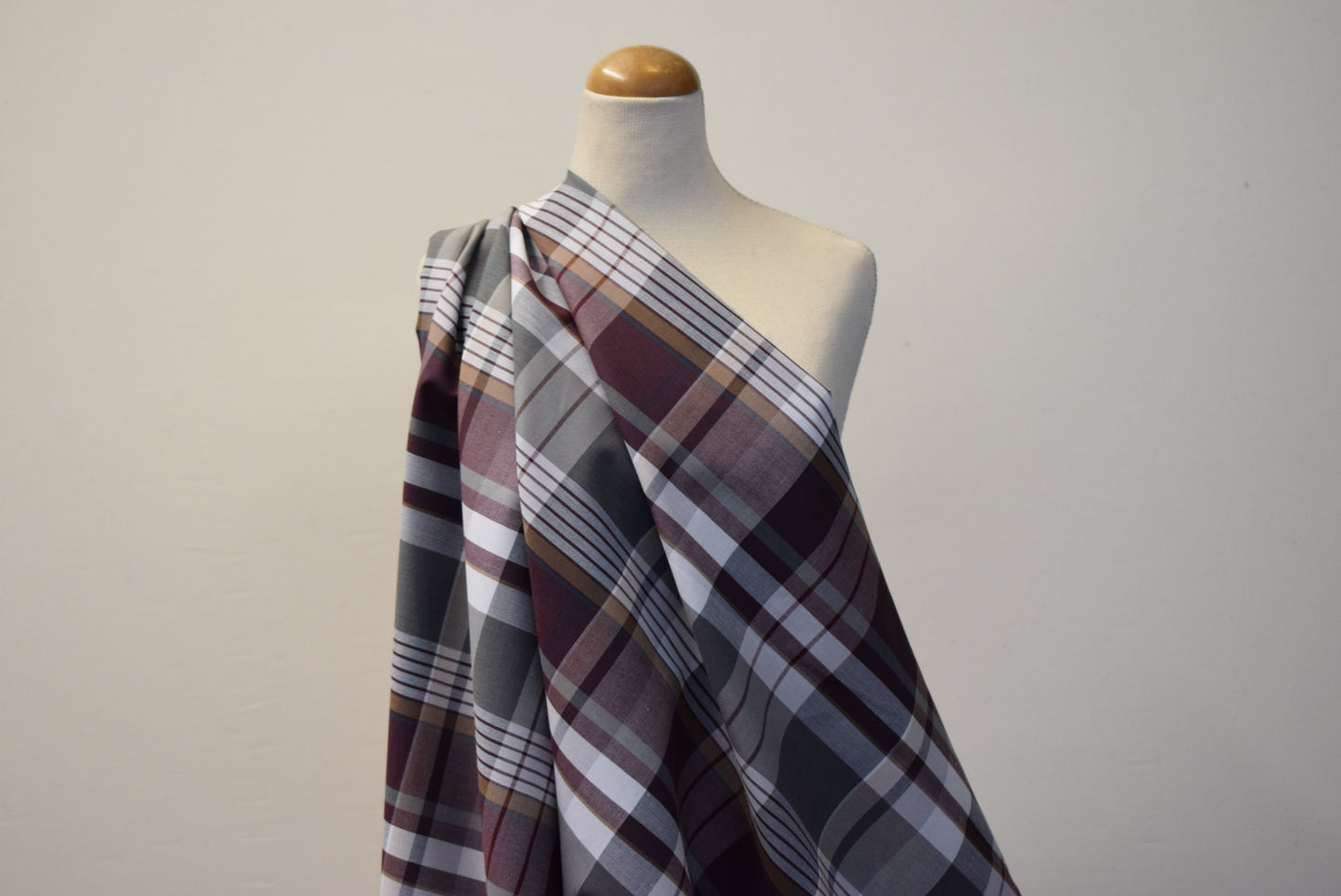 Mulberry/Grey Shirting Check