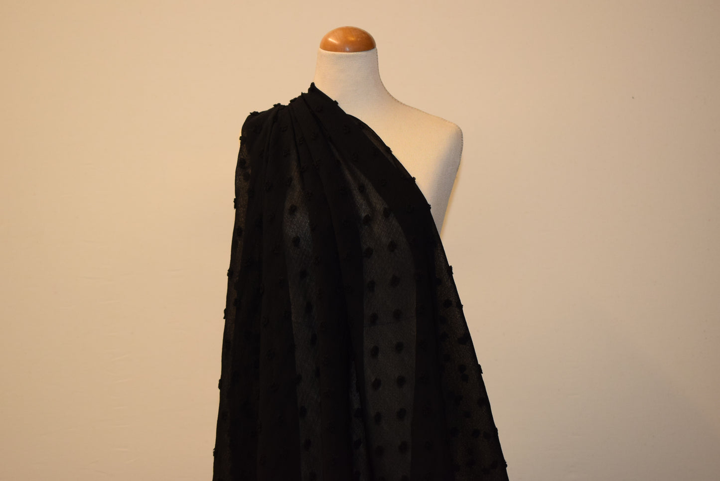 Black 'Clip Dot' Chiffon