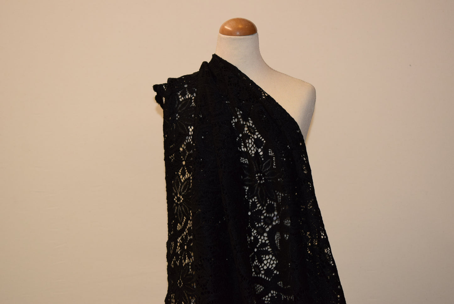 'Madrid' Black Stretch Lace