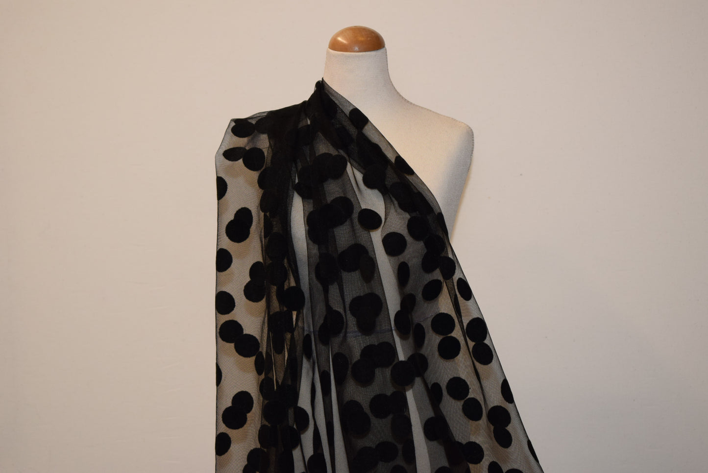 Black Flock Spot On Tulle - 2 colourways