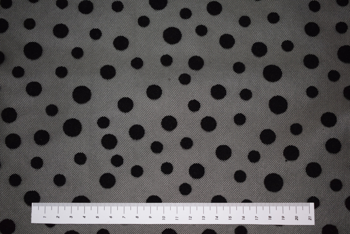 Mixed Flock Dots On Mesh - Black