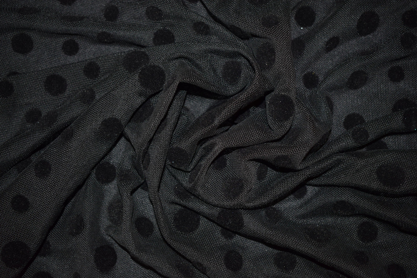 Mixed Flock Dots On Mesh - Black