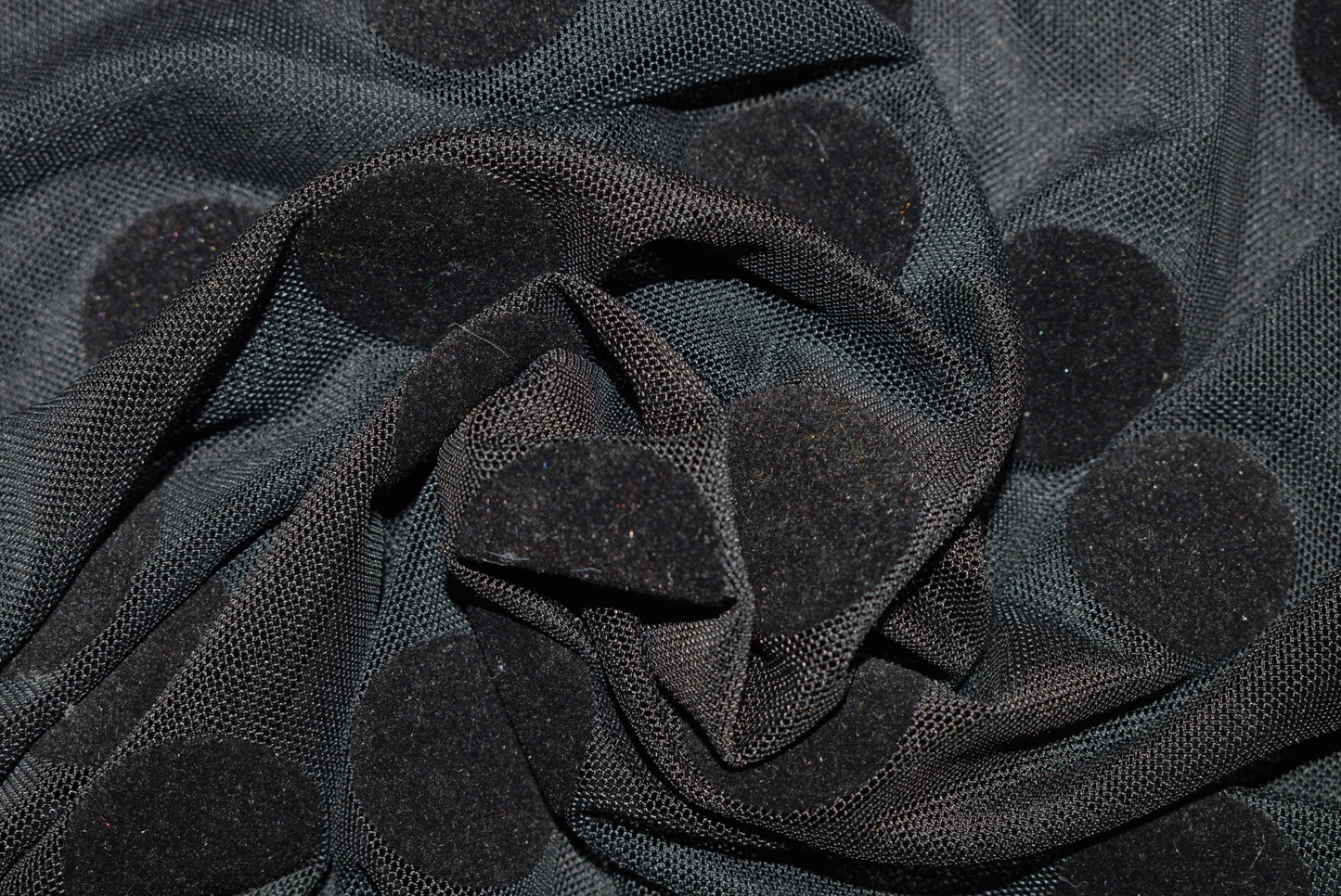 Mixed Flock Dots On Mesh - Black