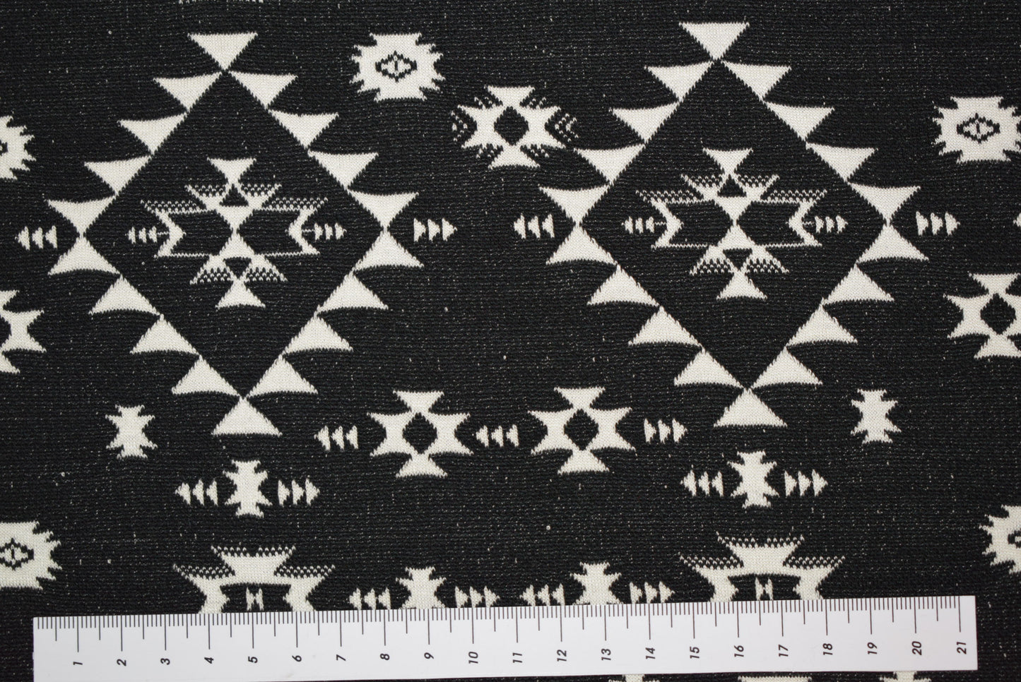 Aztec Print Jersey - Black/Ivory