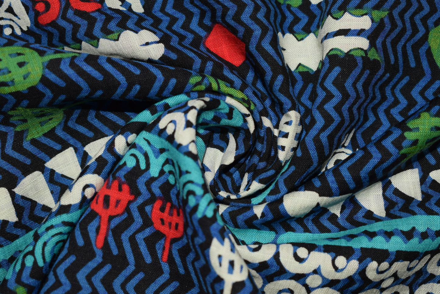 'Bali' Aztec Print - Navy