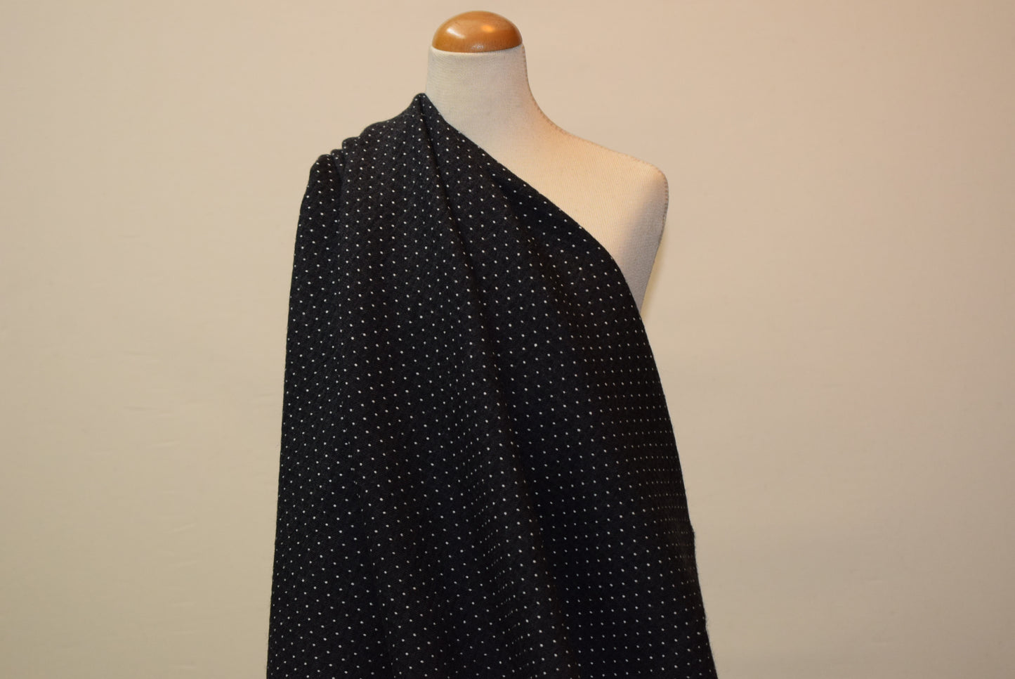 Grey Crinkle Woven Dot