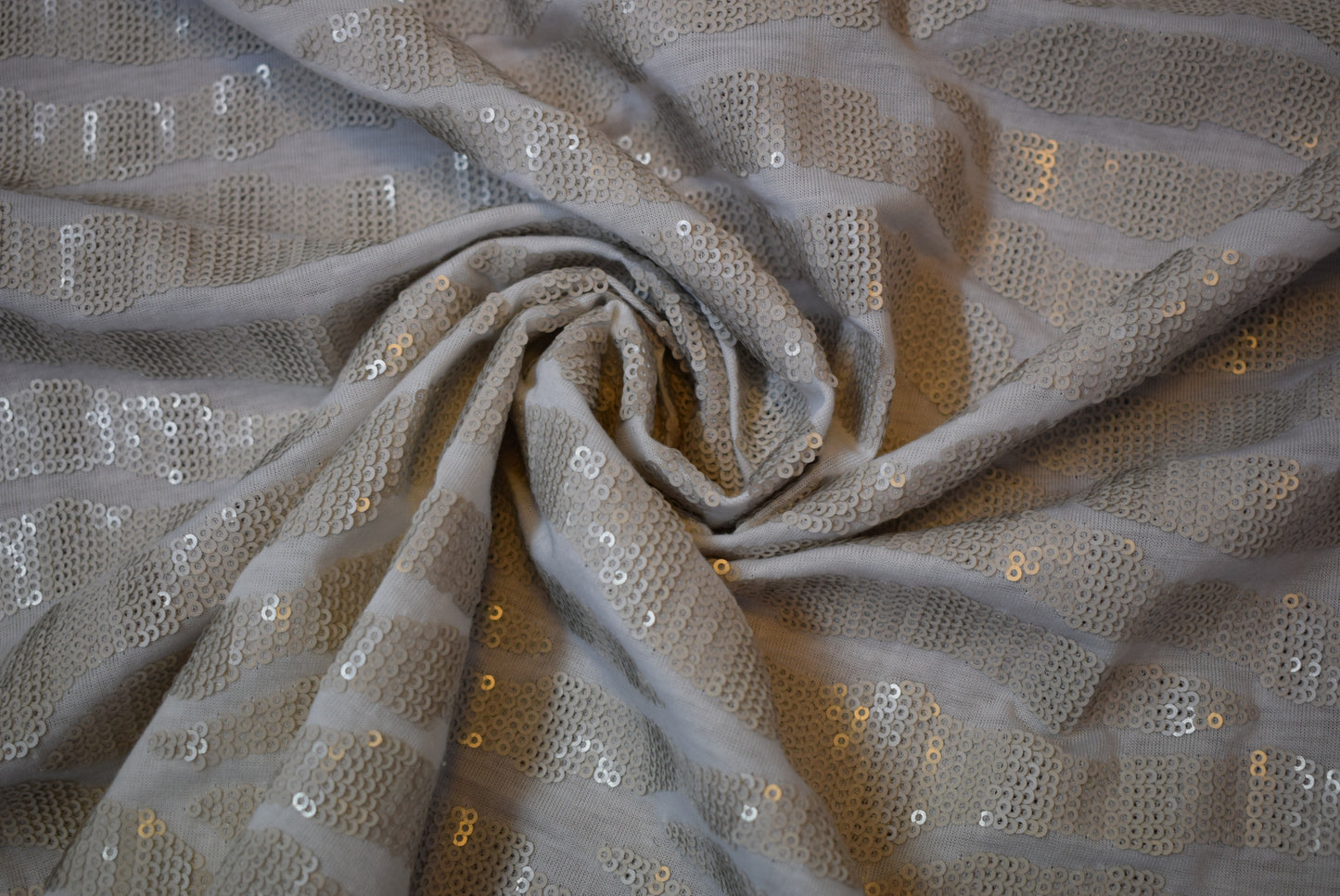 Wave Sequins On Jersey Base - Blush