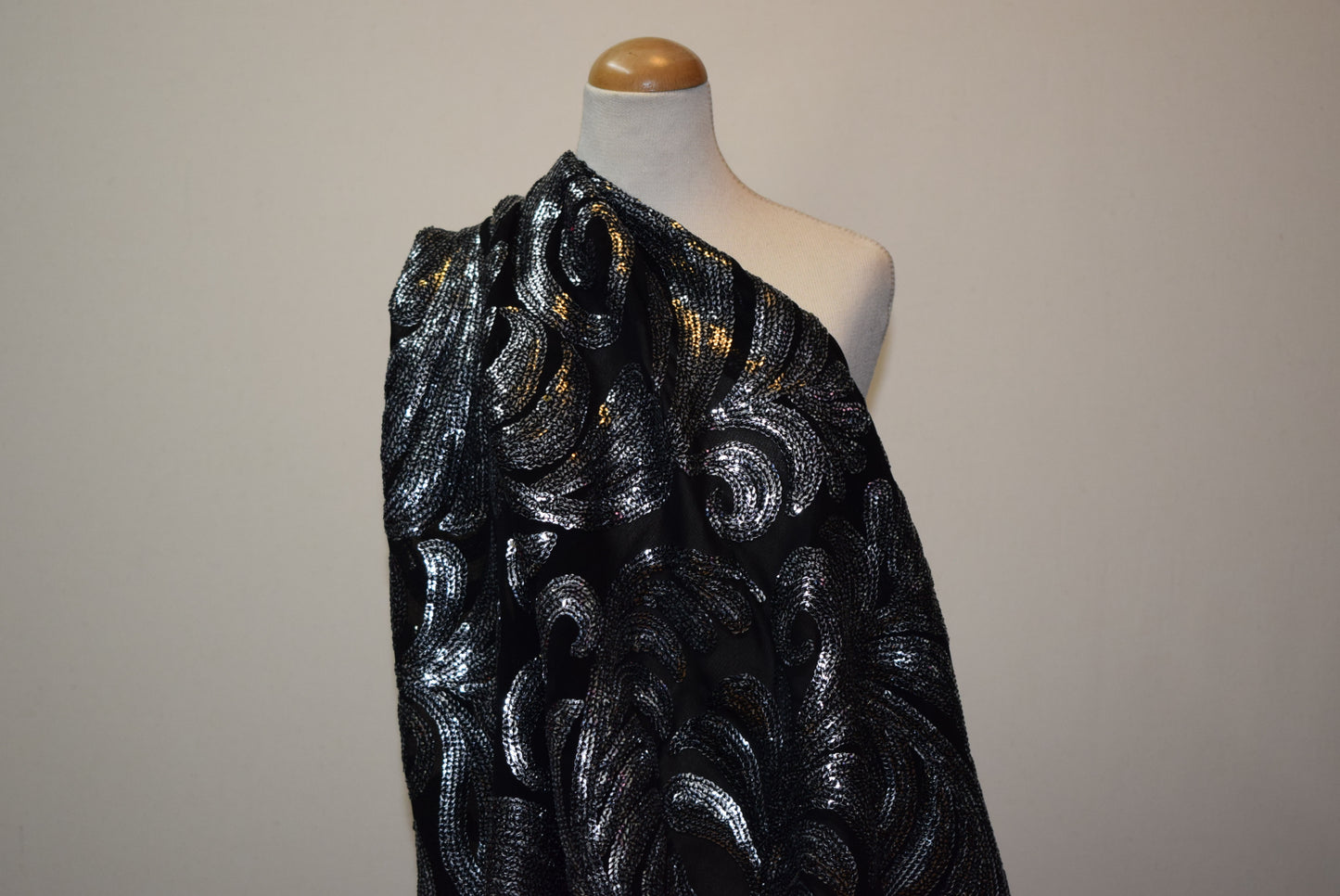 Silver Paisley Sequins