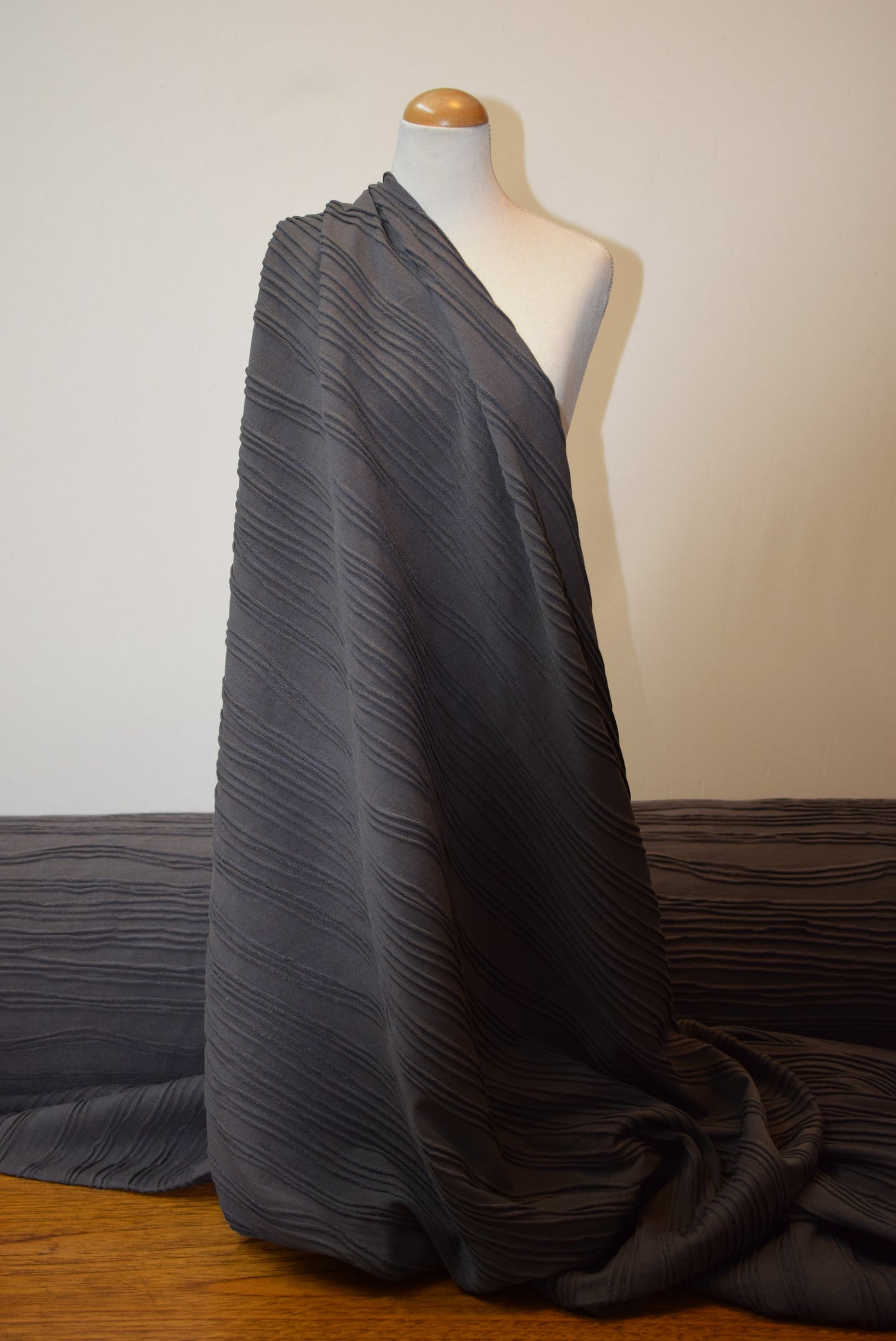 Taupe Tuckstitch Wave Jersey