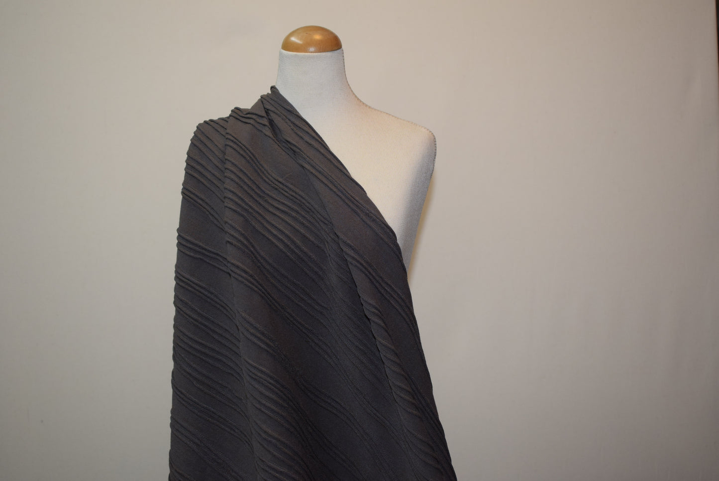 Taupe Tuckstitch Wave Jersey
