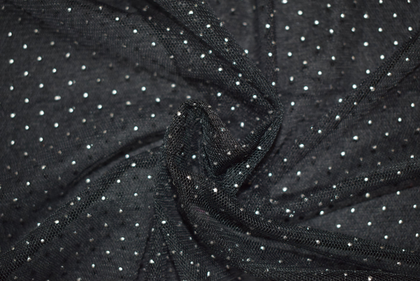 Metallic Spot Tulle - Black