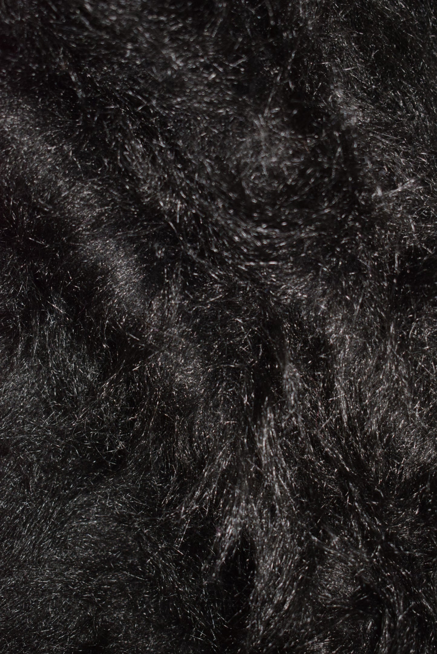 Long Hair Faux Fur - Black