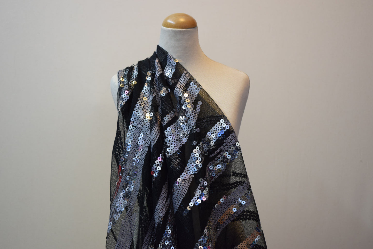 'Black Crystal' Sequins On Tulle