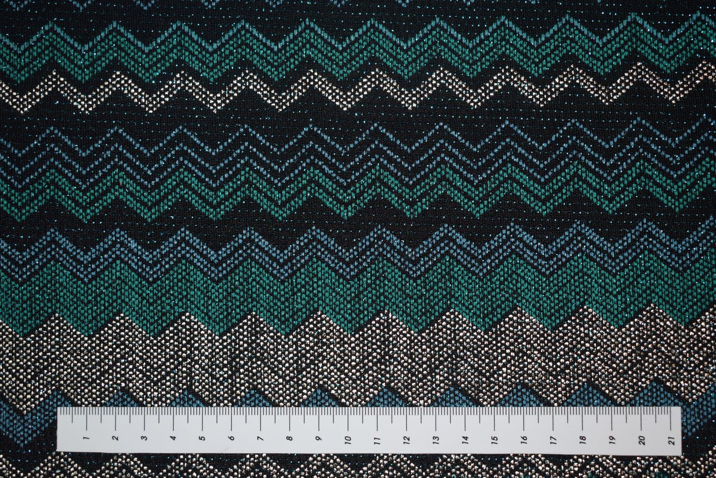 Teal Chevron Metallic Jersey