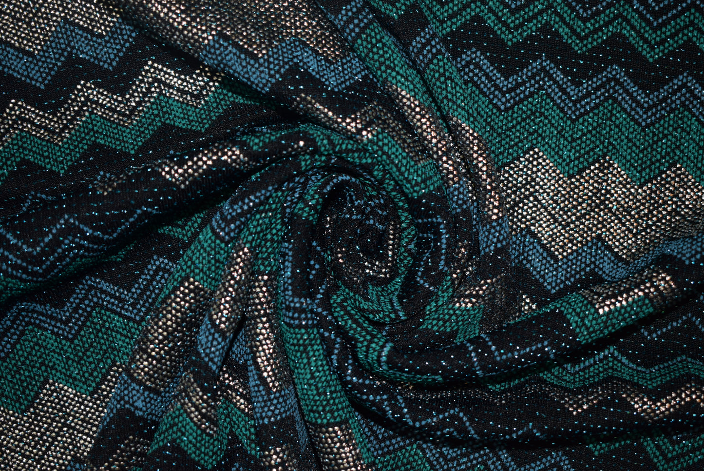 Teal Chevron Metallic Jersey