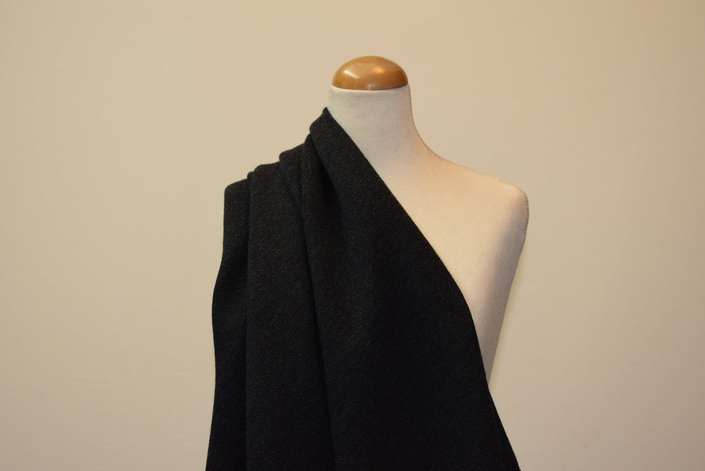 Dark Grey Pure Wool Crepe