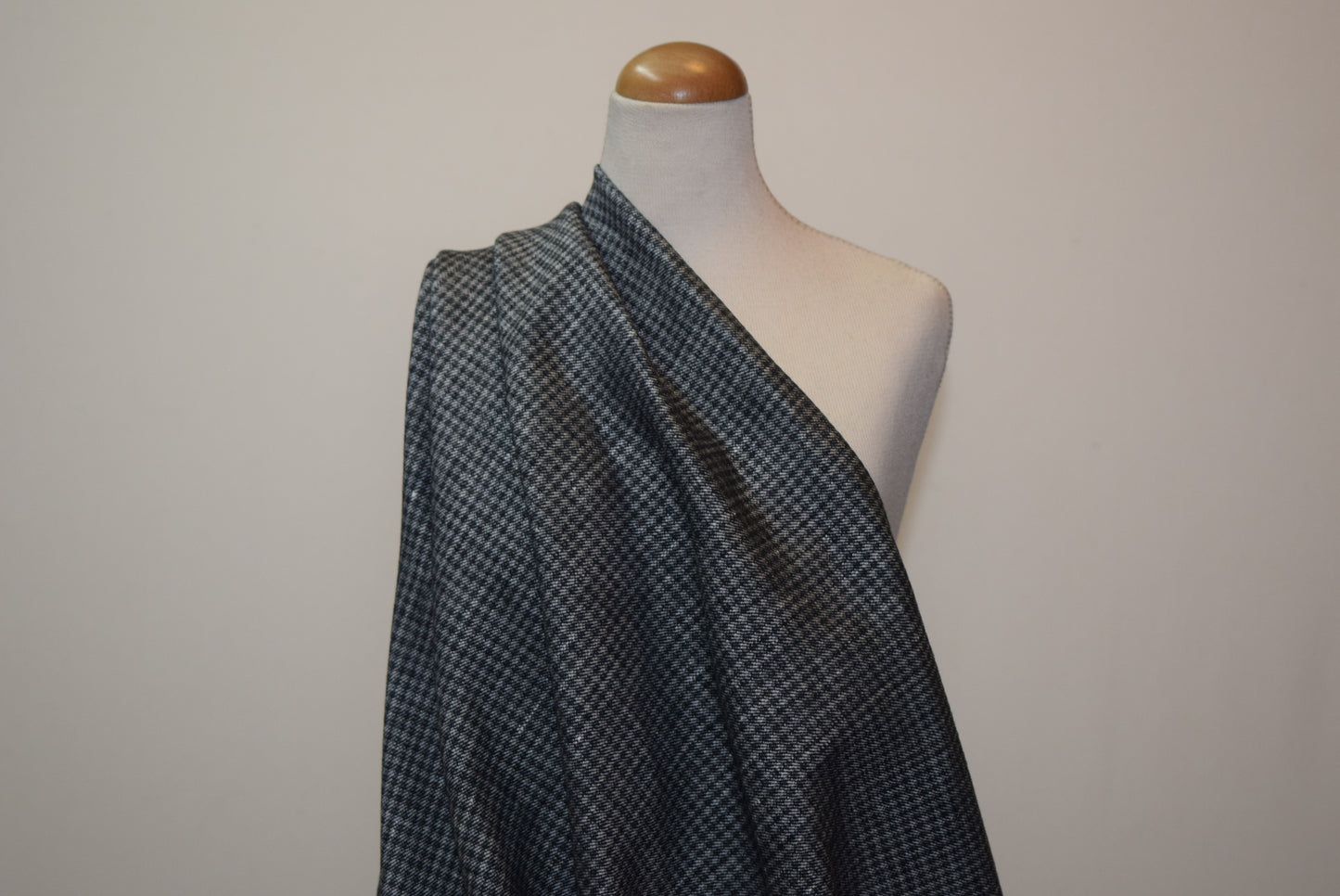 Grey Check L/C Suiting With Stretch