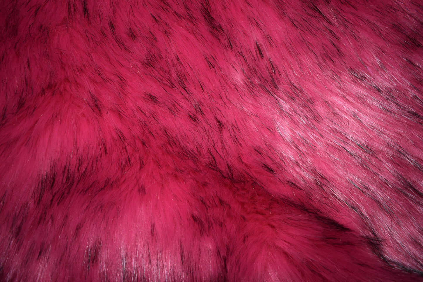 Black Tipped Faux Fur - Cerise