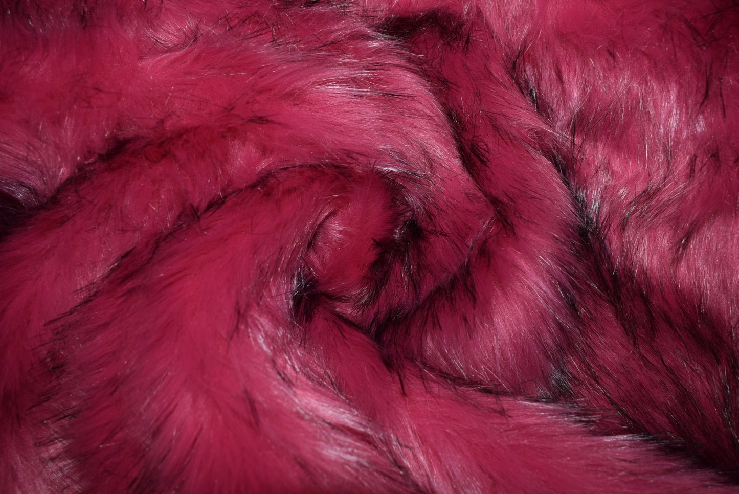 Black Tipped Faux Fur - Cerise
