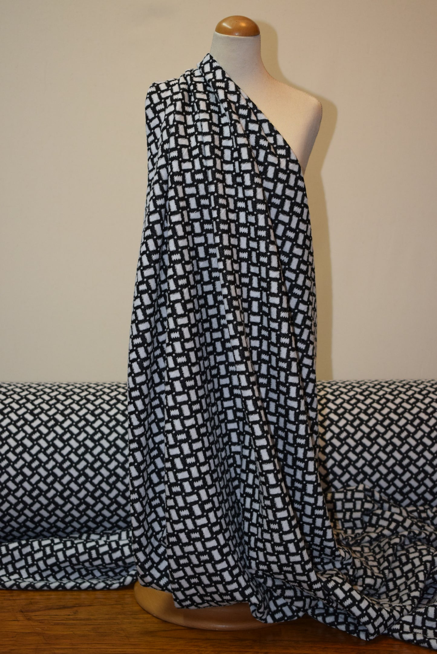 Black/White Basketweave Jersey