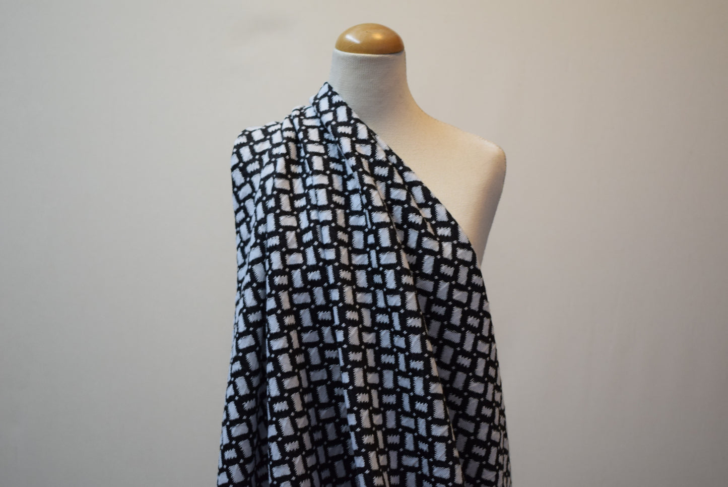 Black/White Basketweave Jersey