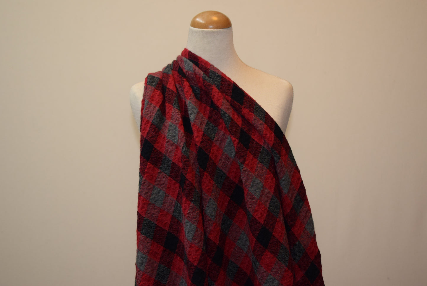 Crinkle Check - Red/Black