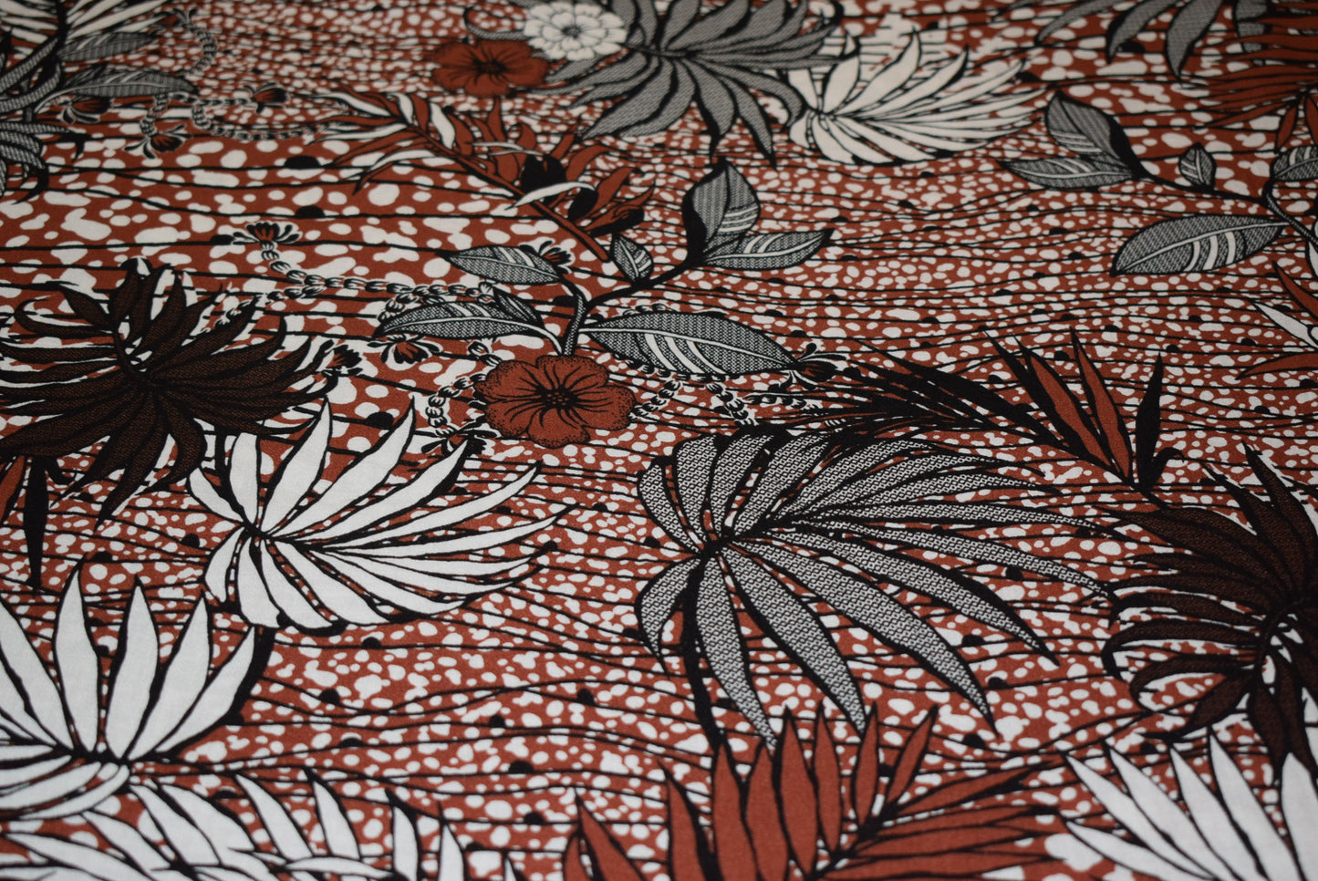 Palm Leaf 'Linen Look' - Rust