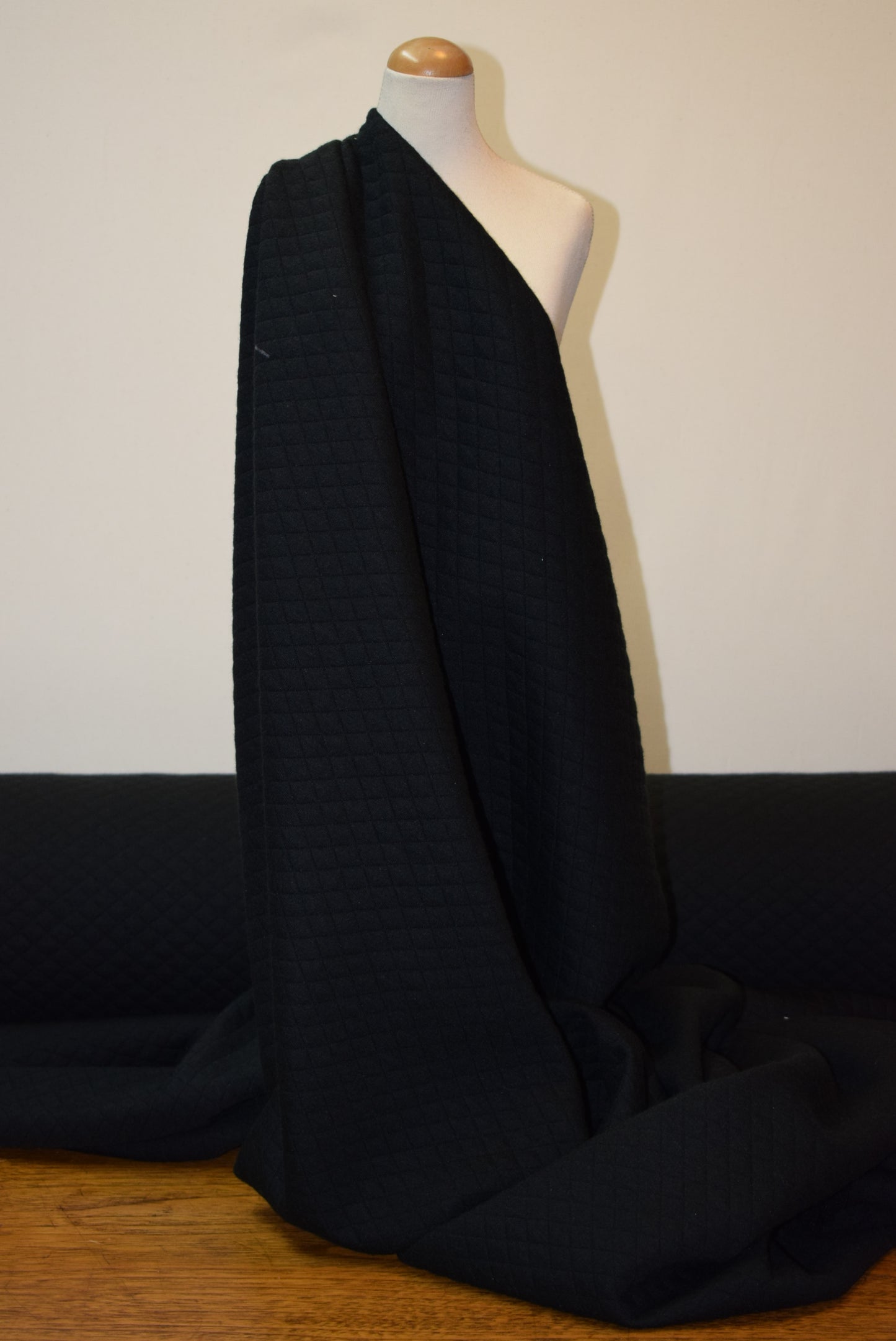 Quilt Effect Jersey - Black