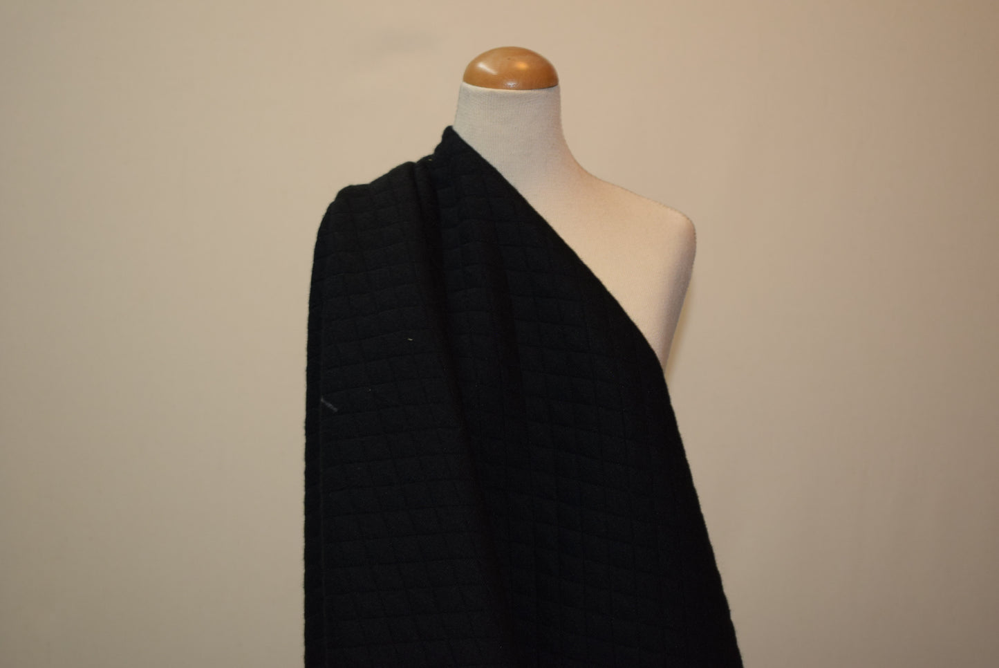 Quilt Effect Jersey - Black