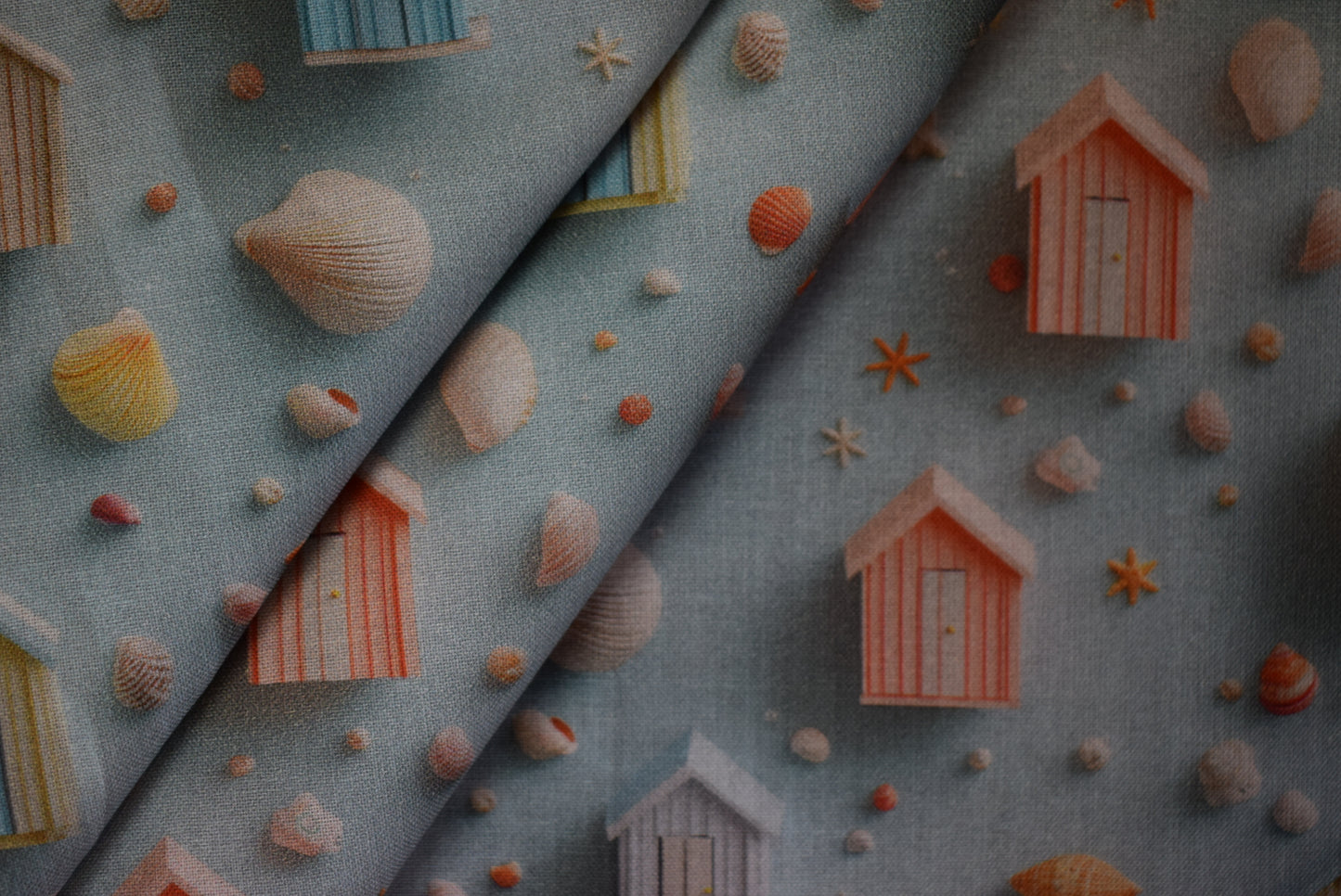 3D Pastel Beach Huts