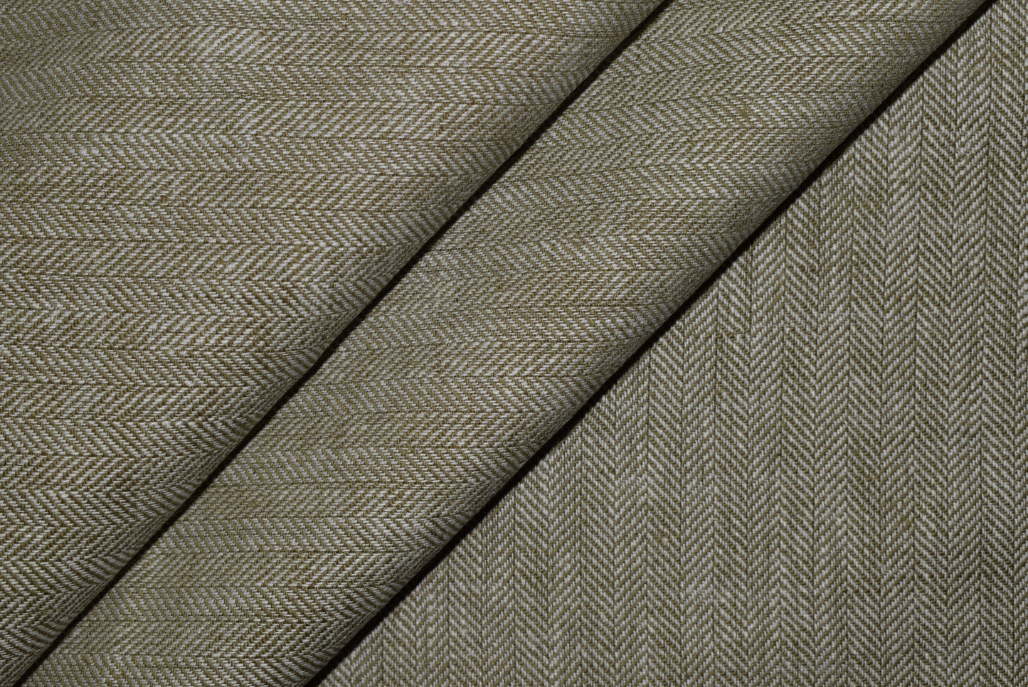 Herringbone Linen Mix - Army
