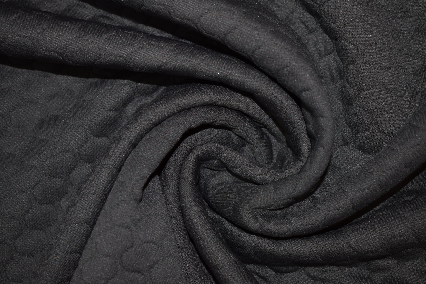 Quilt Effect Jersey - Black