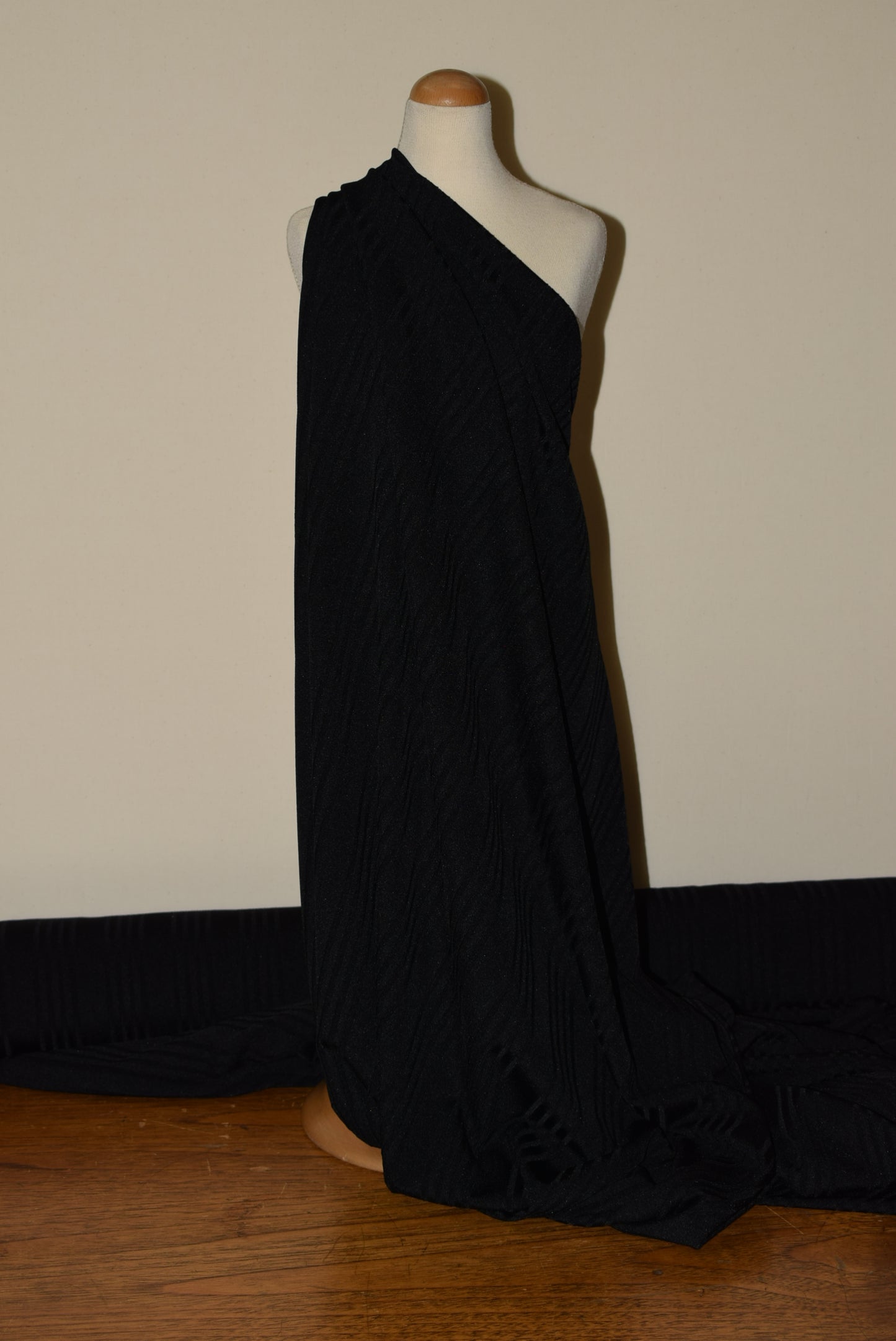 Black Ribbed Jersey - 2-Way