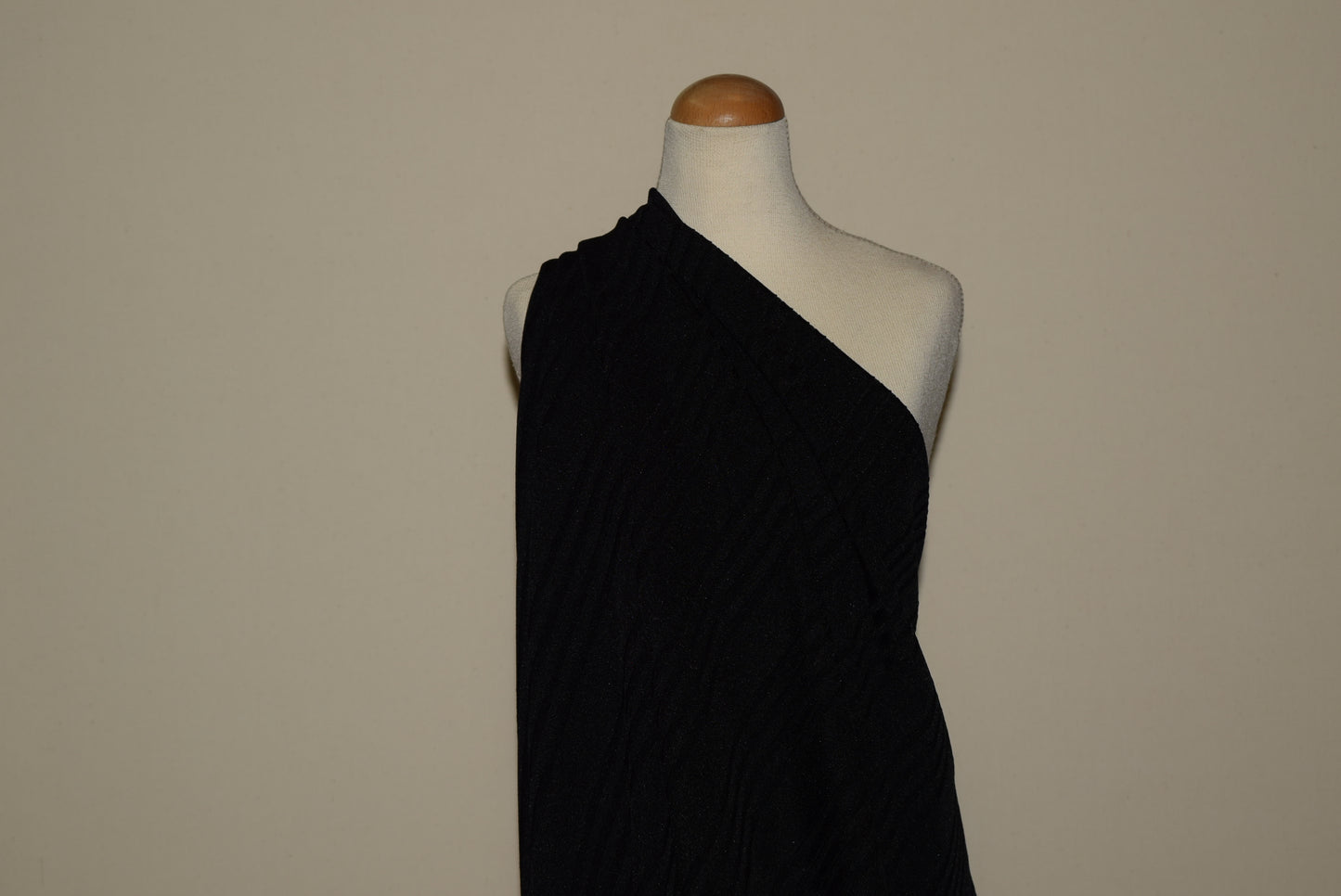Black Ribbed Jersey - 2-Way