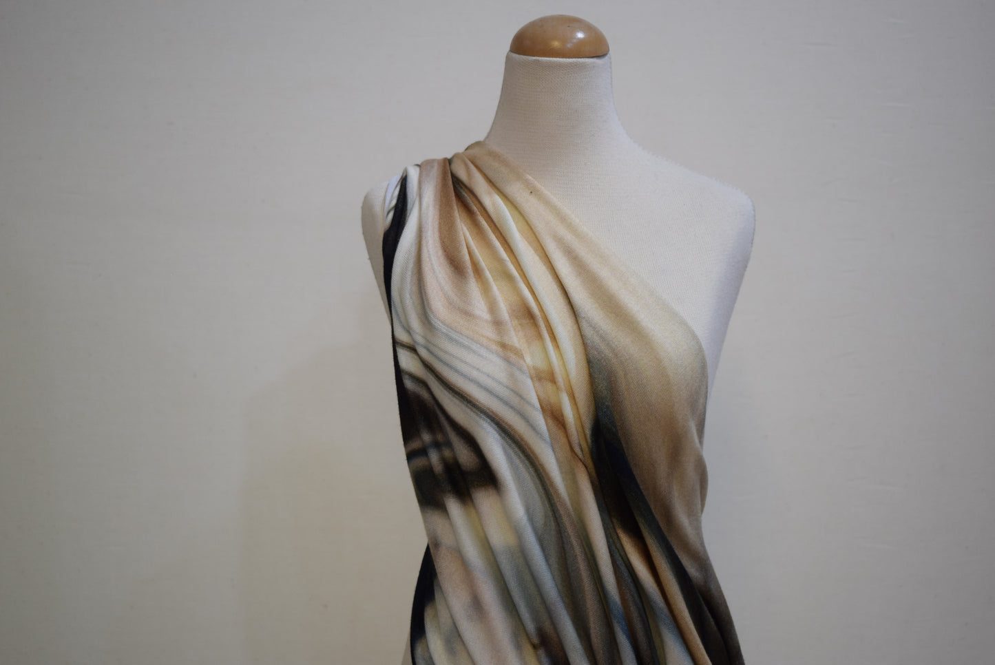 'Coffee Swirl' Viscose Jersey