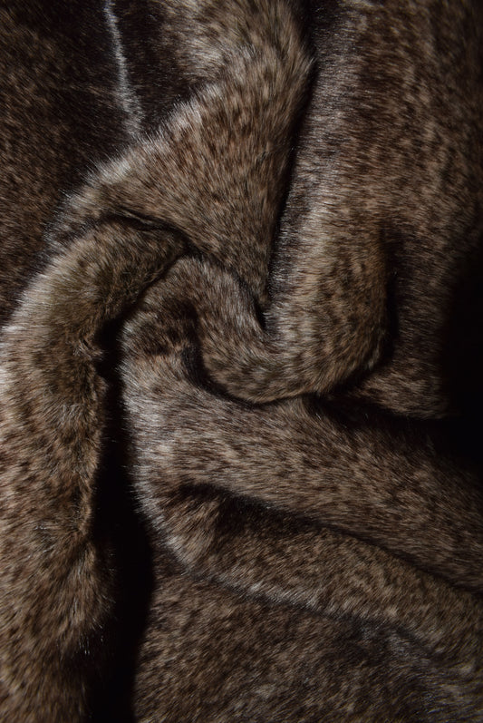 'Suede' Backed Chocolate Brown Plush Faux Fur