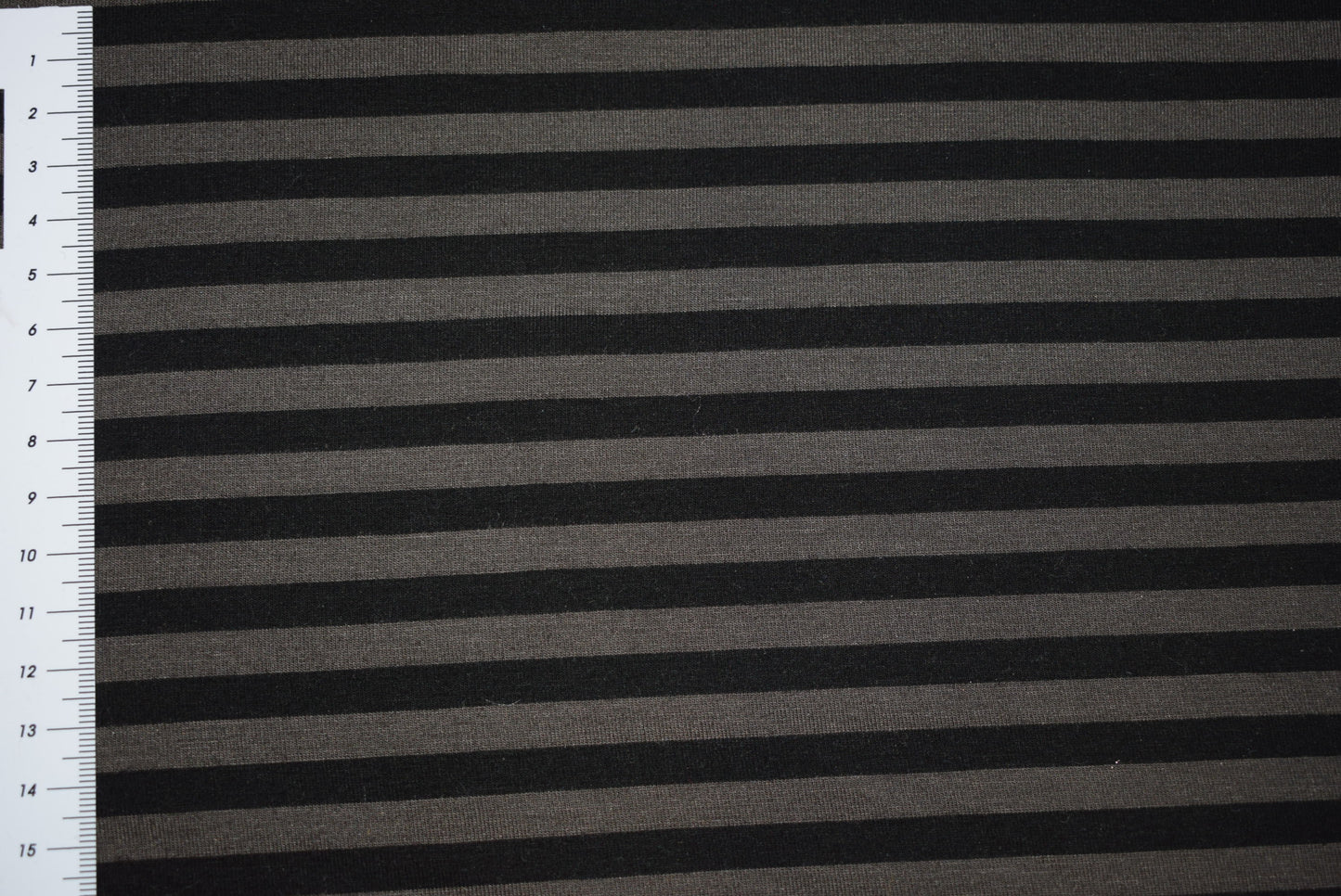Mushroom & Black Jersey Stripe