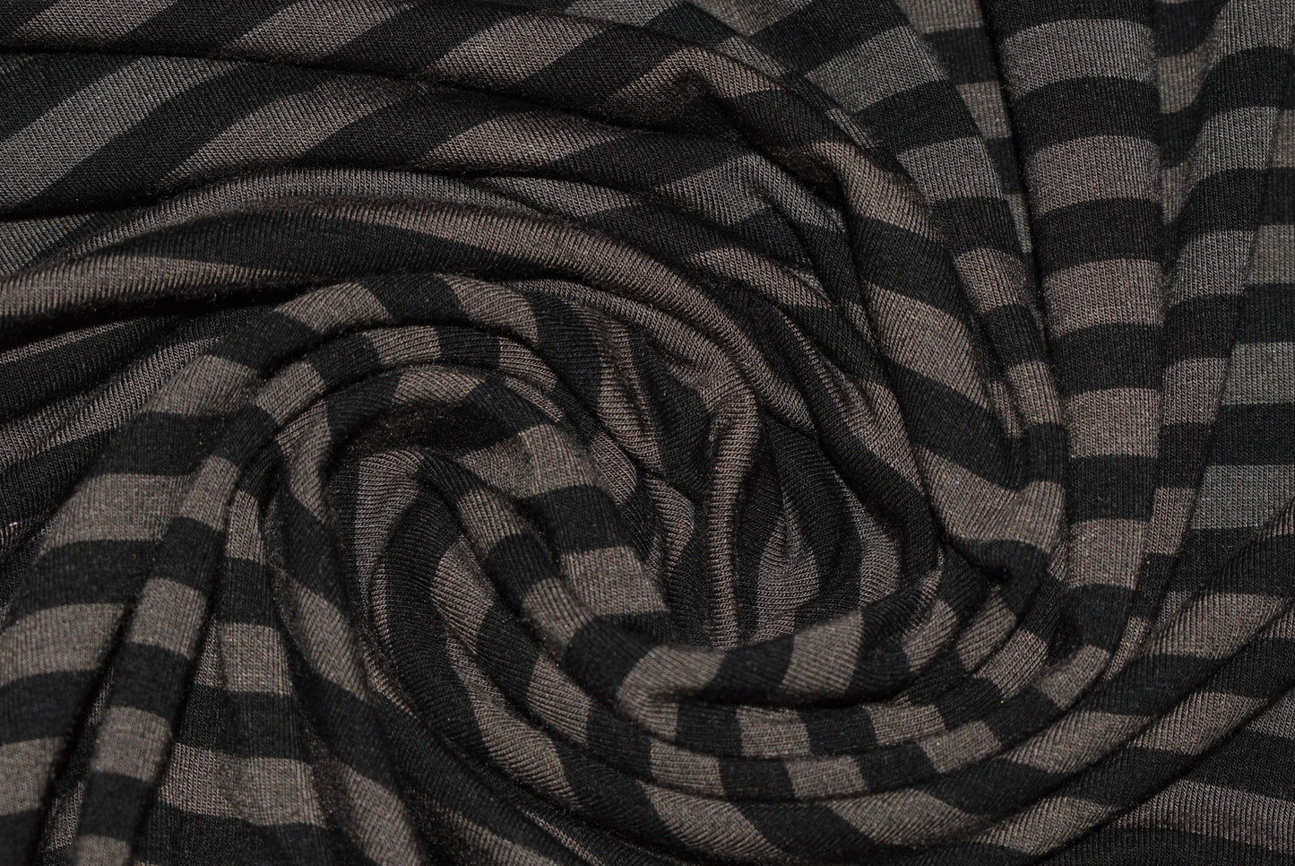 Mushroom & Black Jersey Stripe