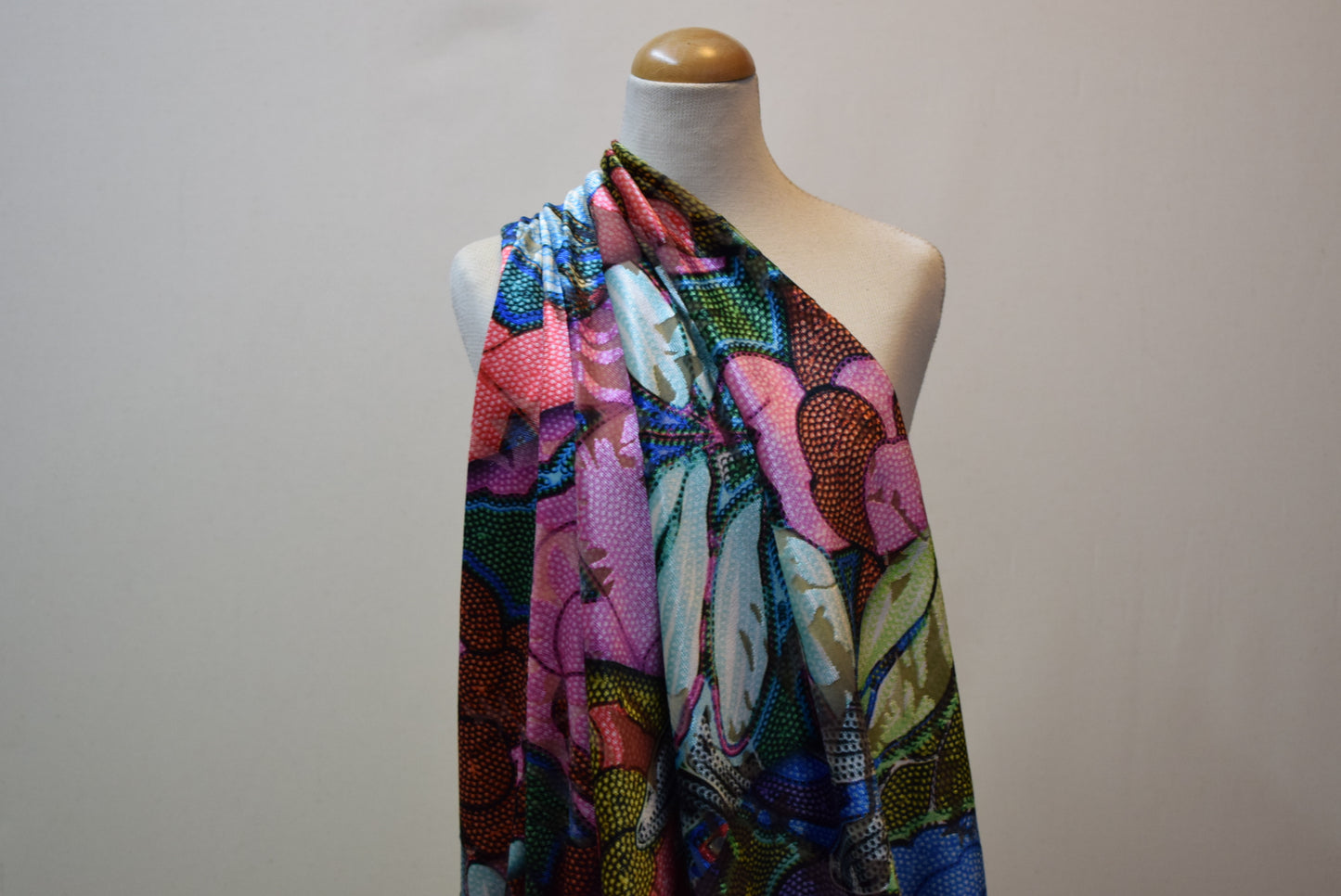 'Stainglass' Devoreé Velvet Jersey