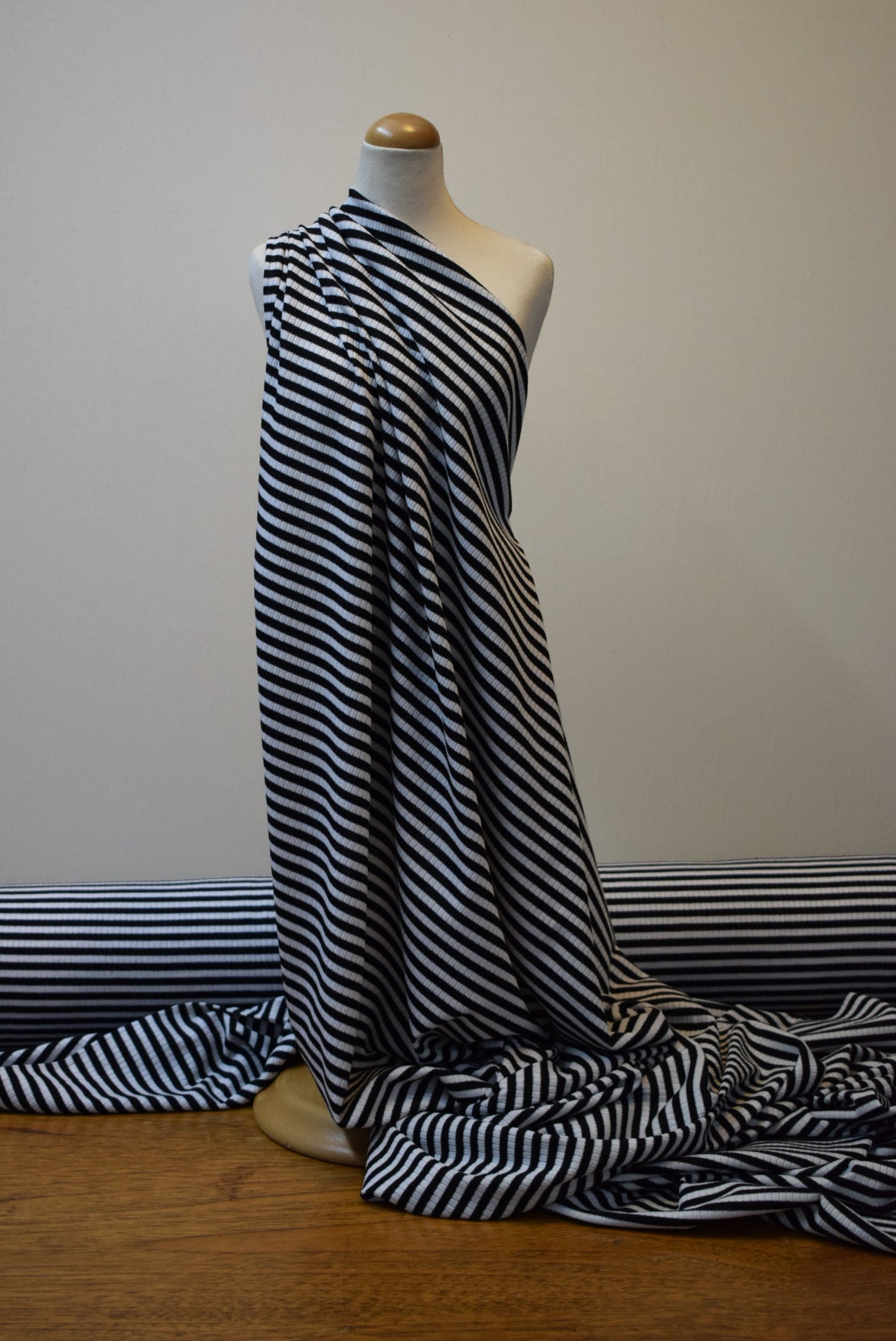 Black & White Ribbed Jersey