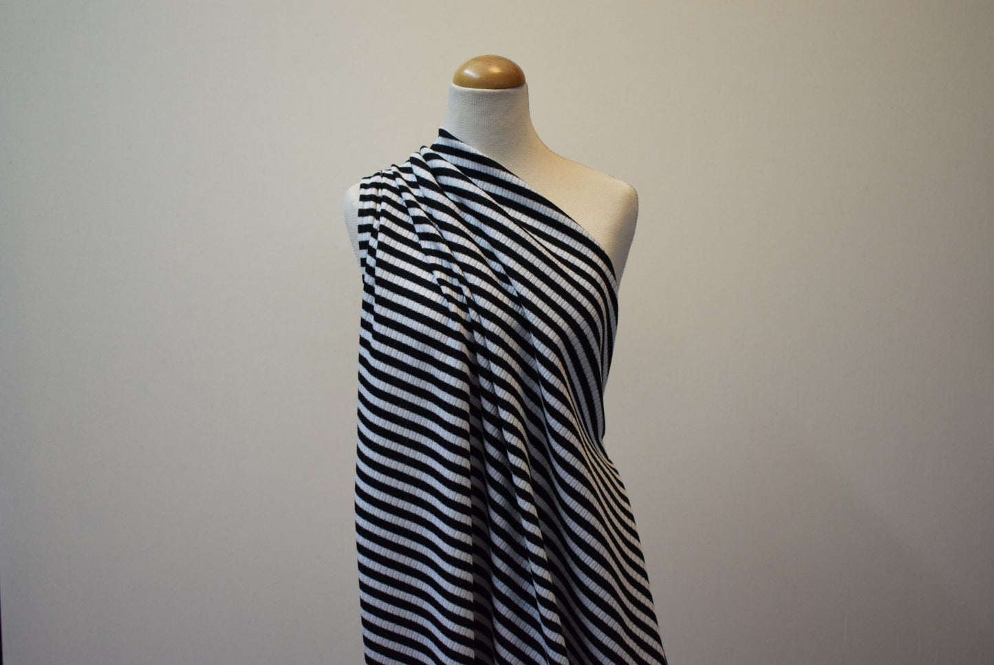 Black & White Ribbed Jersey