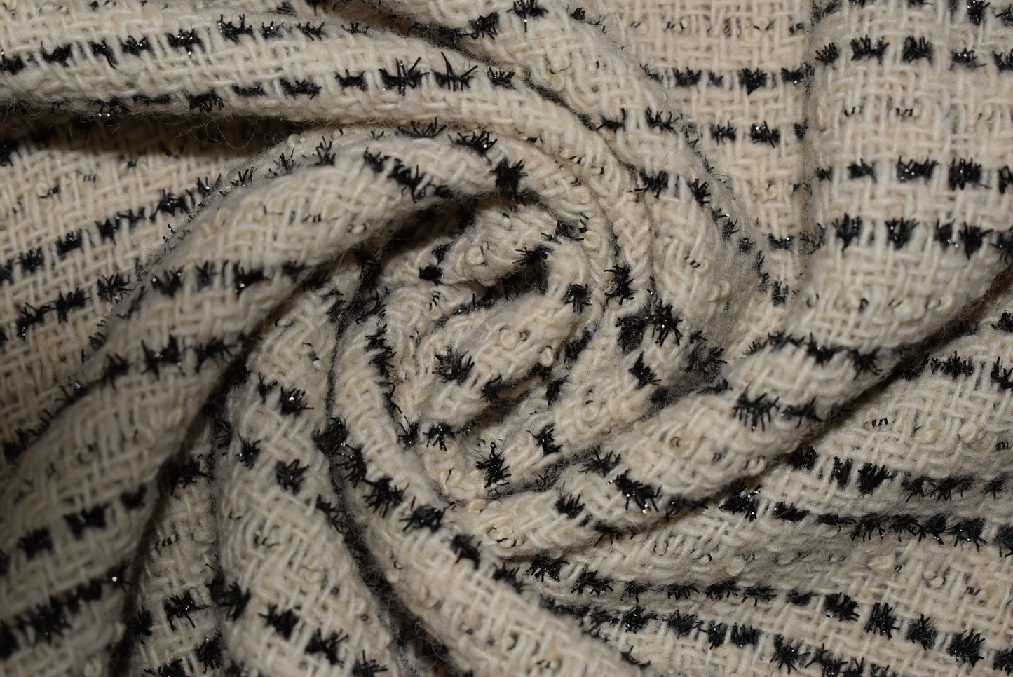 Sparkle Chenille Tweed - Cream/Black