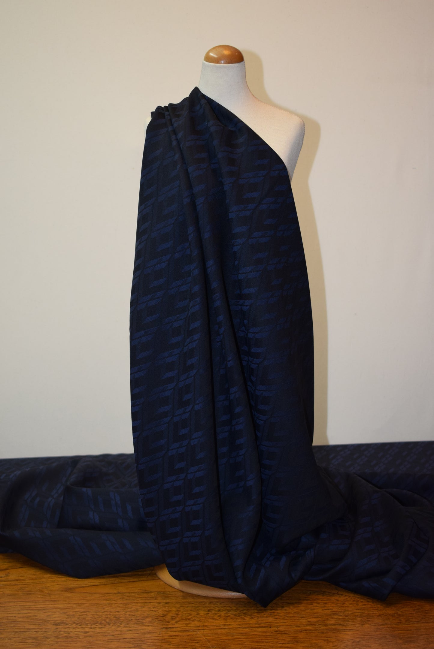 Navy Geometric Jacquard