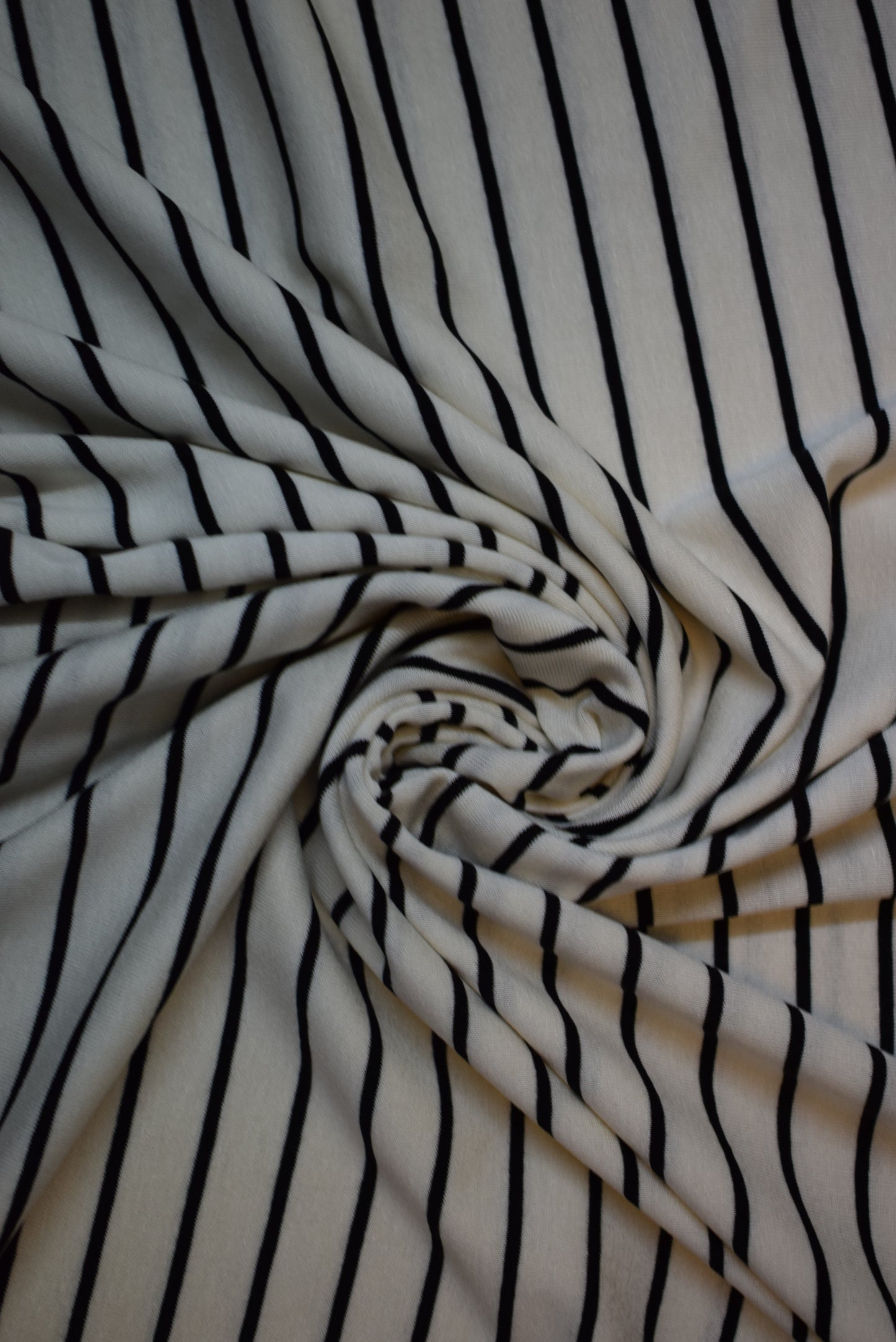 Fine Ivory& Black Striped Jersey