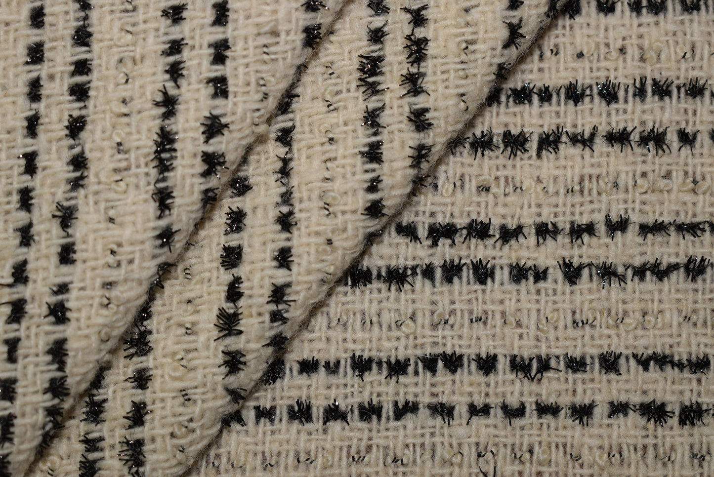 Sparkle Chenille Tweed - Cream/Black
