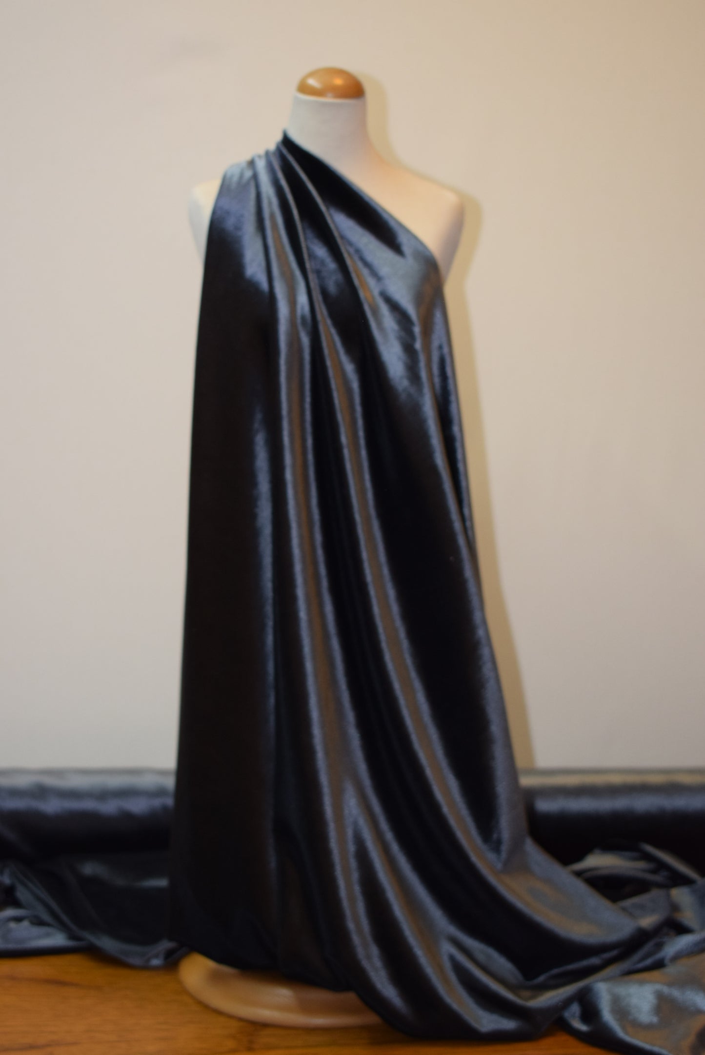 Silver Grey Stretch Panné Velvet